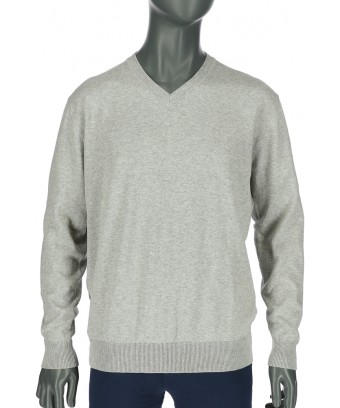 REPABLO šedý společenský svetr s večkovým výstřihem